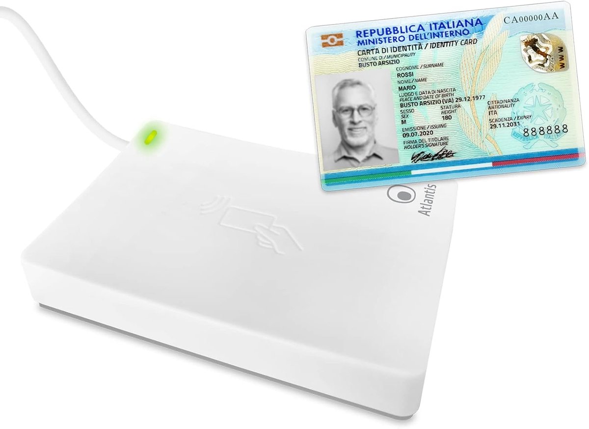 Contactloze USB Smartcardlezer voor Elektronische Identiteitskaart (CIE 3.0), NFC RFID
