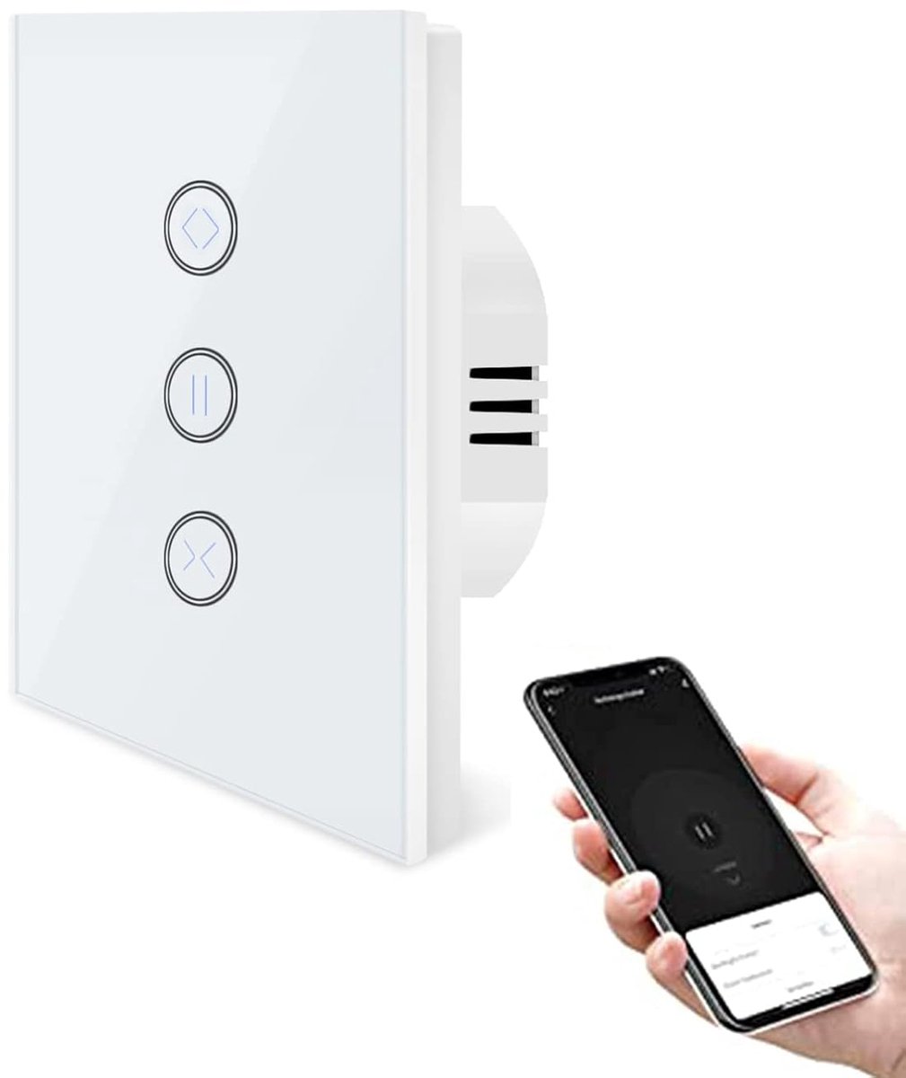 Slimme Rolluikschakelaar - Automatische Raambediening - Woning Automatisering - Zigbee 3.0 Connectiviteit - 86x86mm Paneel - Wit