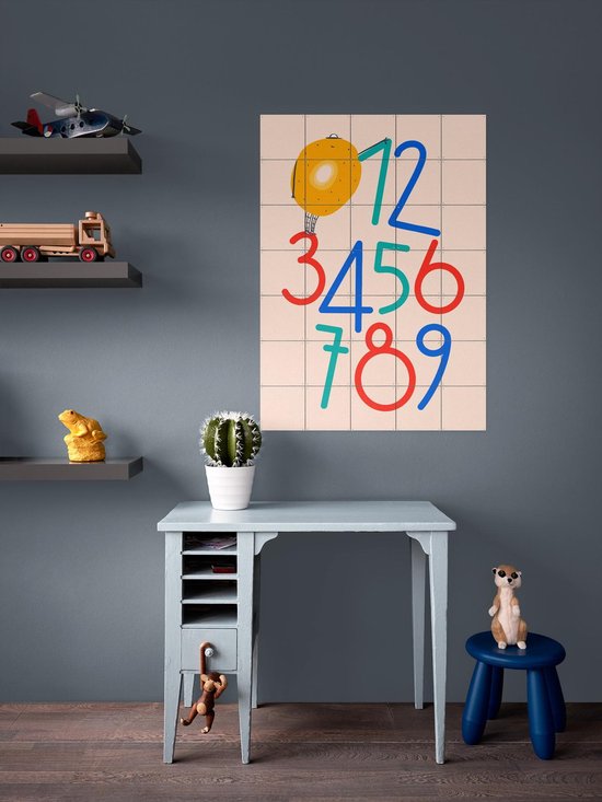 IXXI Tellen, Gozde - 100 x 140 cm - Gratis ophangtool - Grote wanddecoratie en posters Kinderkamer, Studeerkamer, Educatief