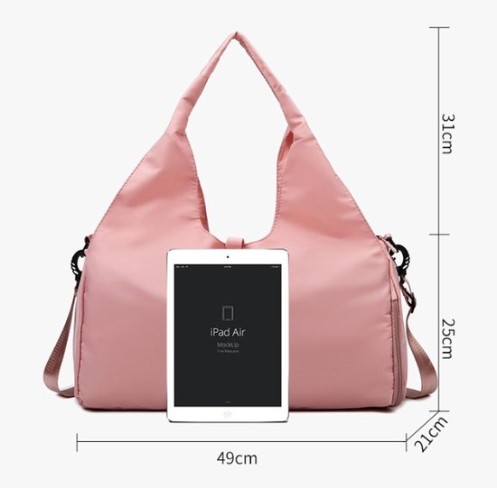 Yogatas - Yogamat tas - Tas voor yogamat - Yogabag - Sporttas met rits - sport en fitnesstas - Dames - Handbagagetas - slijtvaste reistas met grote capaciteit en apart schoenenvak - Voor Pilates Gym Workout Strandreizen - Paars — afbeelding 4