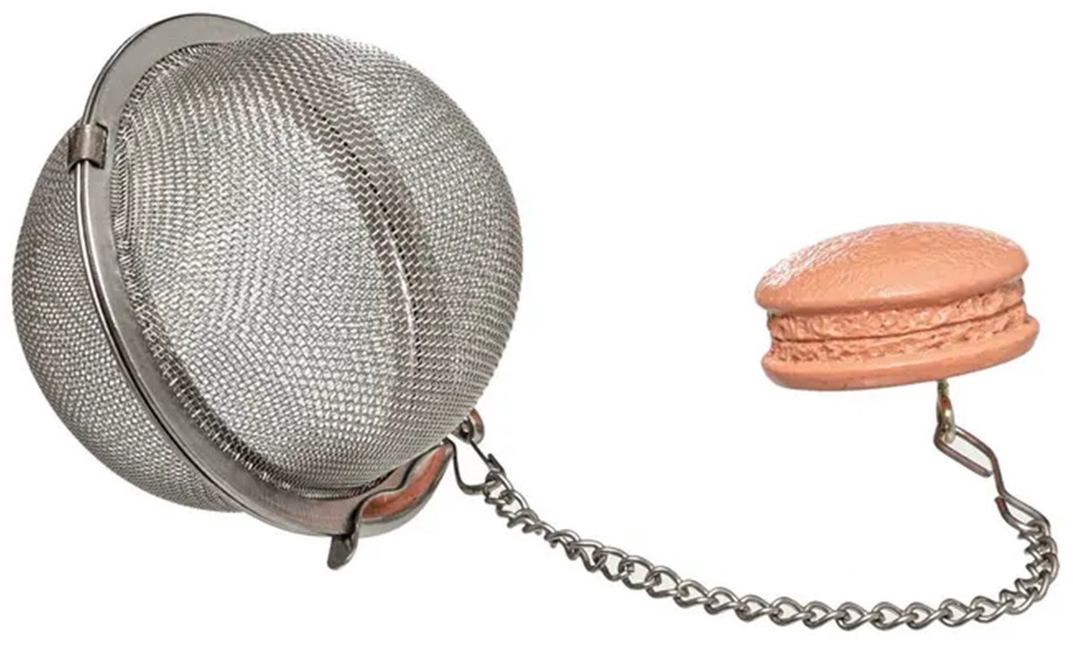 5Five Theefilter bal / thee-ei - RVS - macaron - D5 cm - theezeef - voor losse thee of kruiden