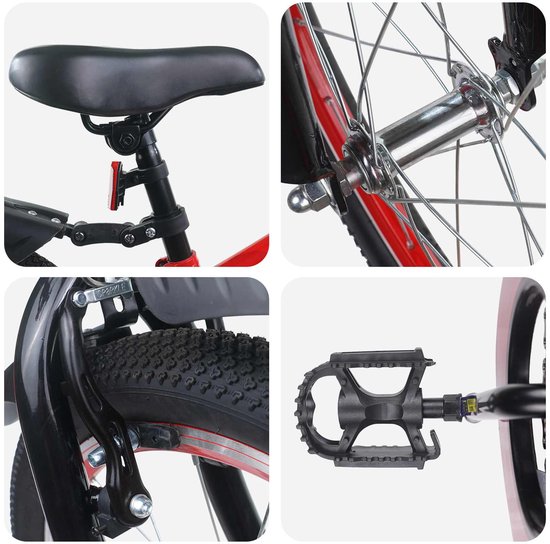 vidaXL - Kinderfiets - 20 - Inch - voor - 6-11 - jaar - oud - Rood - Zwart van VidaXL — afbeelding 3