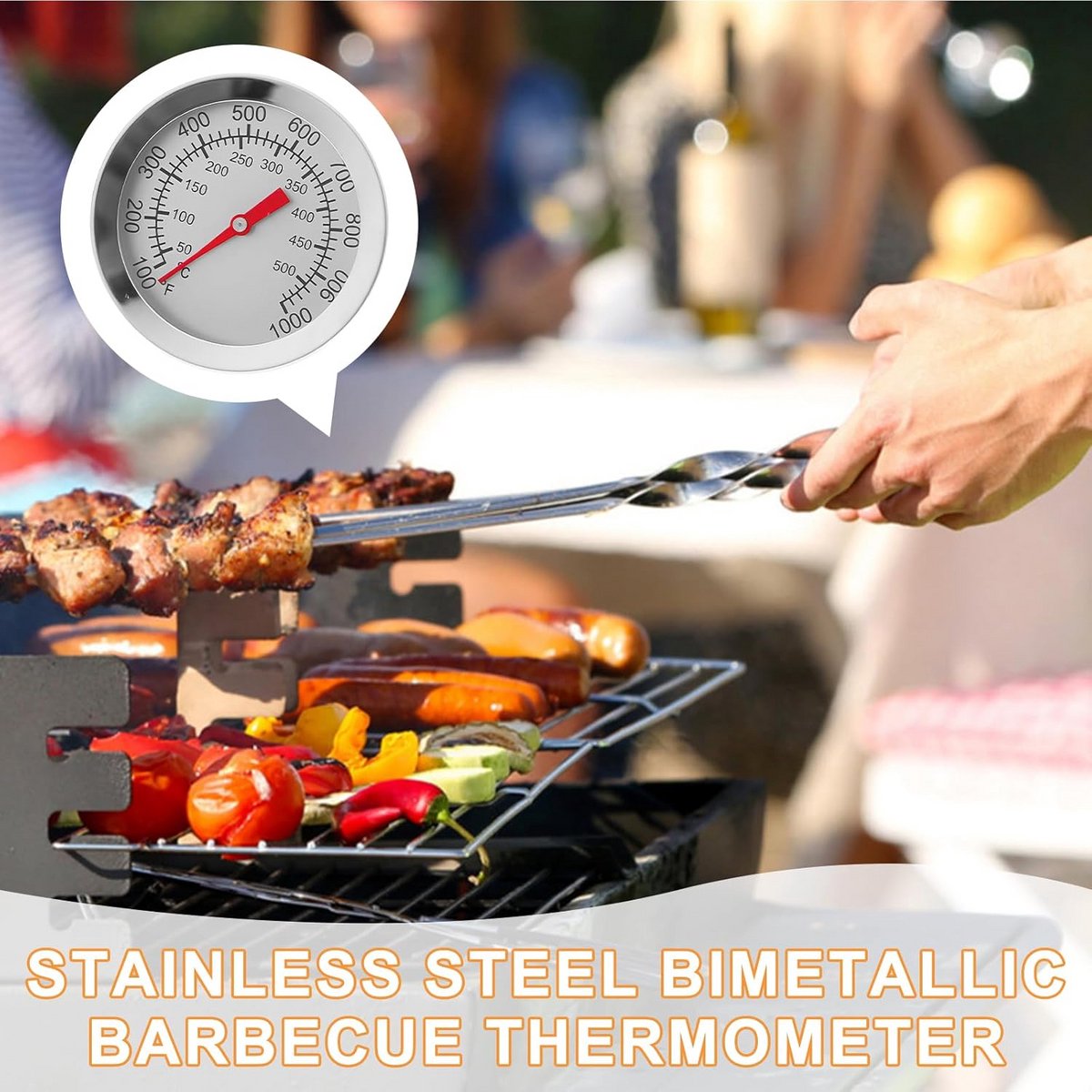 2x RVS Grillthermometer - Keuken & Oven Temperatuurmeter