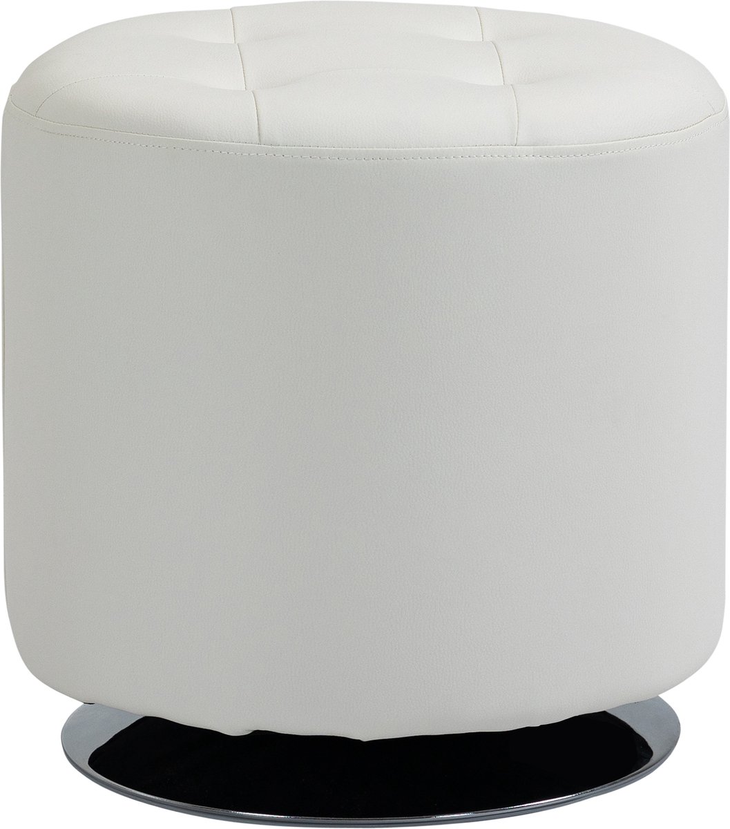 Homcom Voetenbank-PU-45,5x45,5x44,5cm-Wit