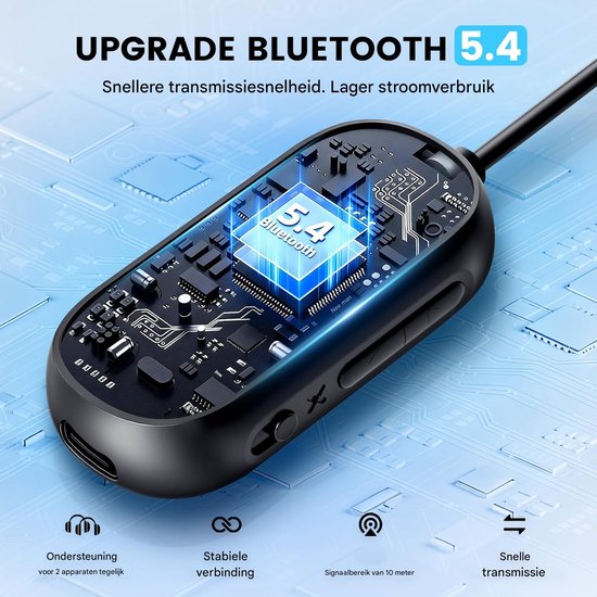 longziming-Bluetooth 5.3 2-in-1 Zender & Ontvanger met LCD-scherm - Bluetooth Receiver - Bluetooth Transmitter - Bluetooth Adapter - Automatische modusdetectie - HD-microfoon voor handsfree bellen - Tot 8u batterijduur - Plug-and-play voor auto van Longziming — afbeelding 2
