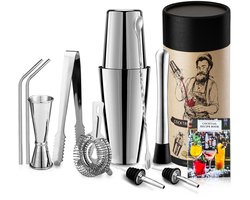 Gigicial Cocktailmixer - Cocktailset - Professionele Boston mixer set met zeef en maatbeker - 10 stuks - Geschikt voor whisky en gin