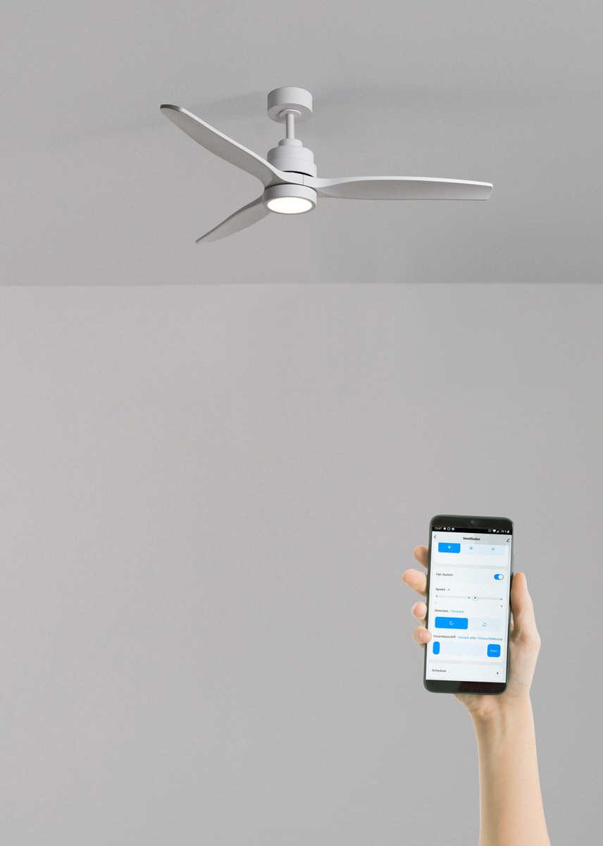 CREATE - Stille plafondventilator van 40 W met technische ABS-bladen, verkrijgbaar in verschillende maten - M - Met licht - WIFI - WIND STYLANCE – foto 7