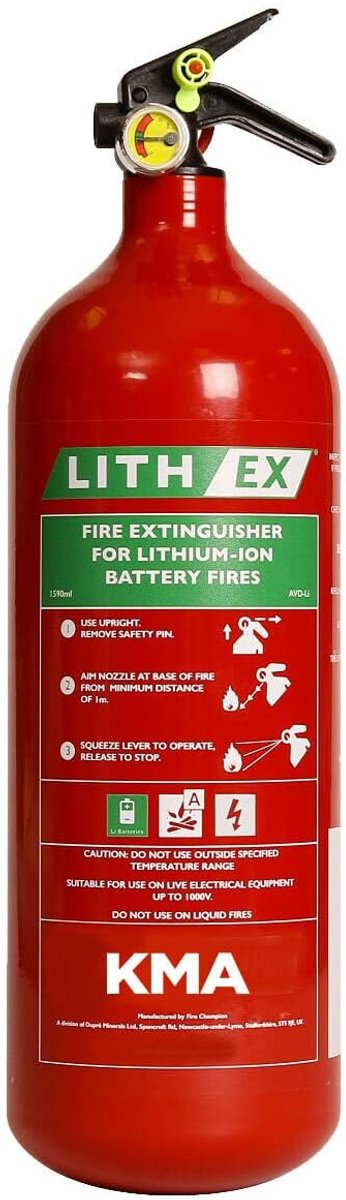 Brandblusser - Lithium Brandblusser - Accu Branden Blussen - Speciale Blusvloeistof - 2 Liter - Rood