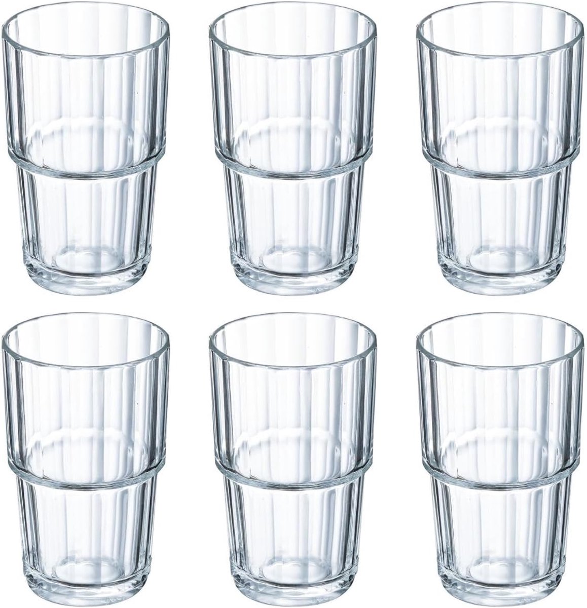 Set van 6 Glazen voor Water en Sap, 200 ml, Transparant
