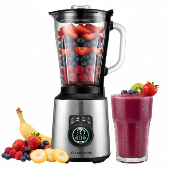 FusionPro Blender - Smoothie maker - 4 Programma's - 9 Snelheden -IJscrusher - LED Scherm - 800W - Grijs