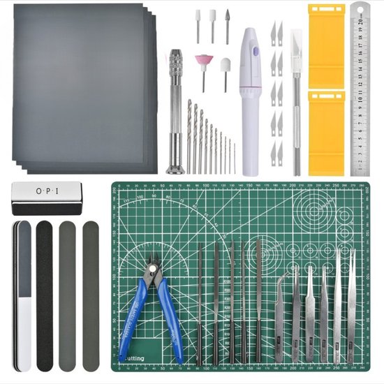 46 Delige Gundam model tool - Gereedschap set voor modelbouw met snijmat - Kit hobby set voor expert model bouw en reparatie - Gundam model hobby kit - LOUZIR
