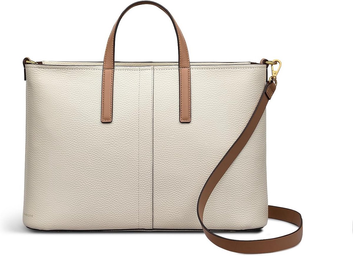 Dames Handtas - Schoudertas Top Zip - Dagelijks Gebruik - Generfd Leer - 35 x 23 cm