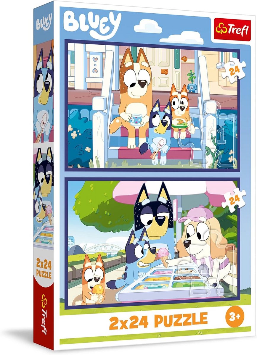 2-in-1 Puzzel Set: Bluey Puzzels (2 x 24 Stukjes) voor Kinderen Vanaf 3 Jaar