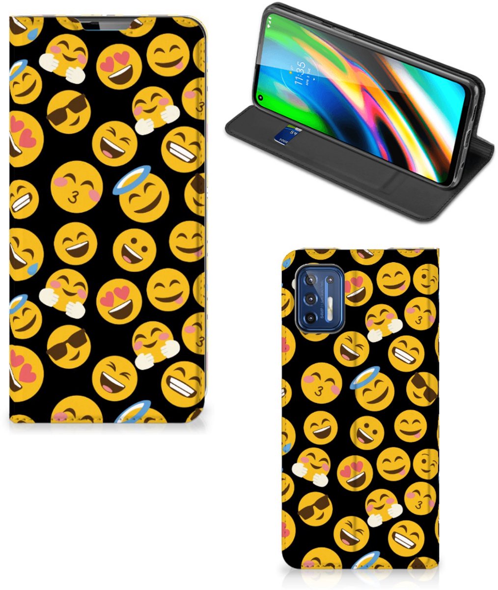 Motorola Moto G9 Plus Hoesje met Magneet Emoji