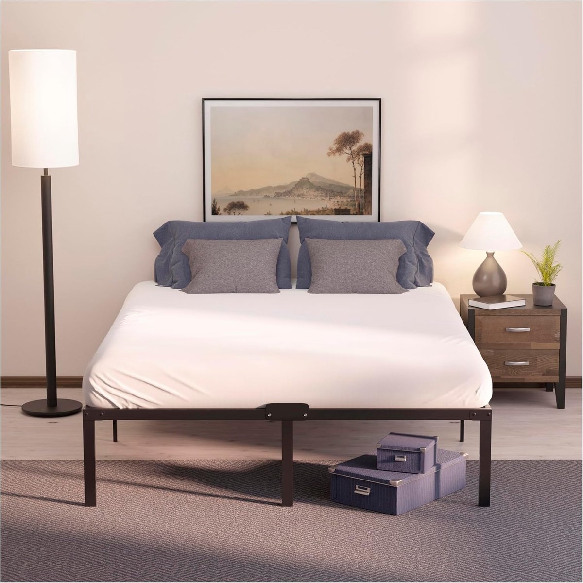 Metalen Bed 140x200 Met Lattenbodem - Stabiel en Eenvoudig Monteerbaar Bedframe - Veel Opb