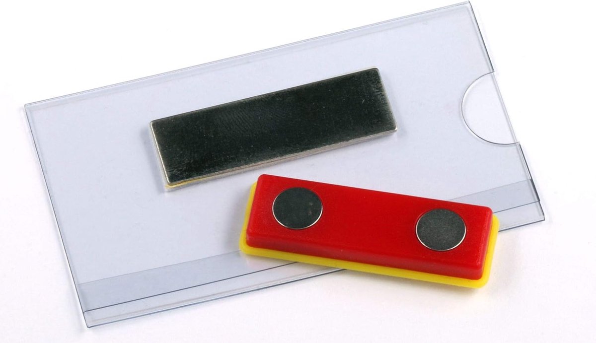 Transparante naamplaatjes met magneet - 75x40mm, 24 stuks