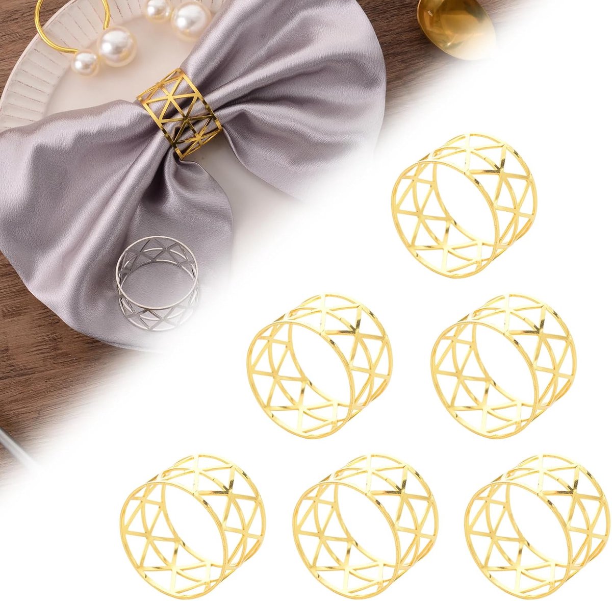 Gouden Servetringen Set voor Kerst - 20 Stuks