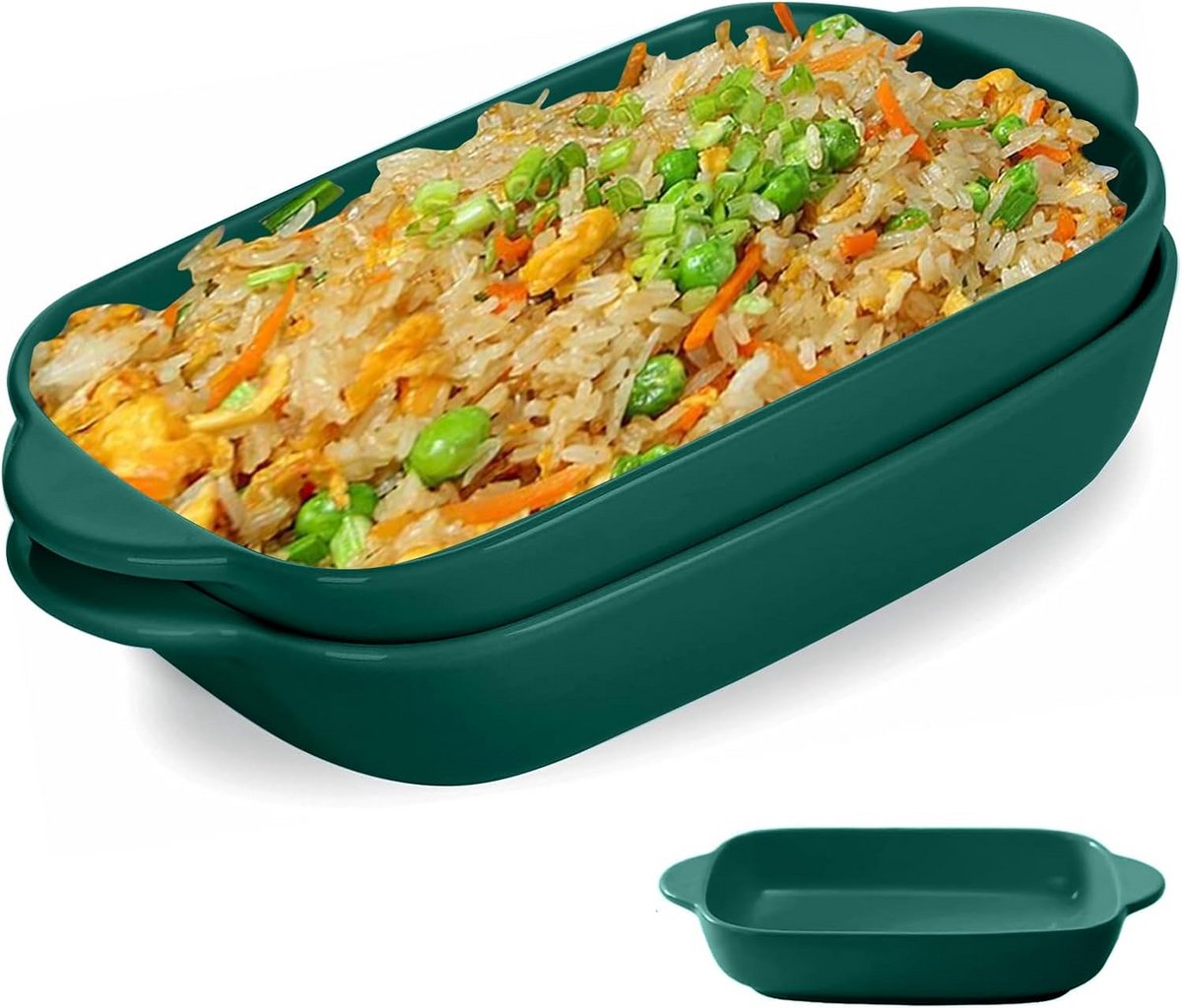 Keramische Ovenschaal Set - 2 Stuks Lasagnevorm 23 x 13 cm