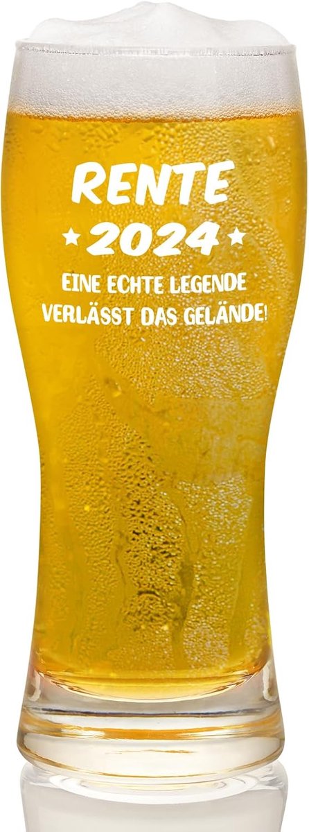 Bierglas 400 ml - Pensioen Cadeau voor Pensioenen, Collega's en Echtparen