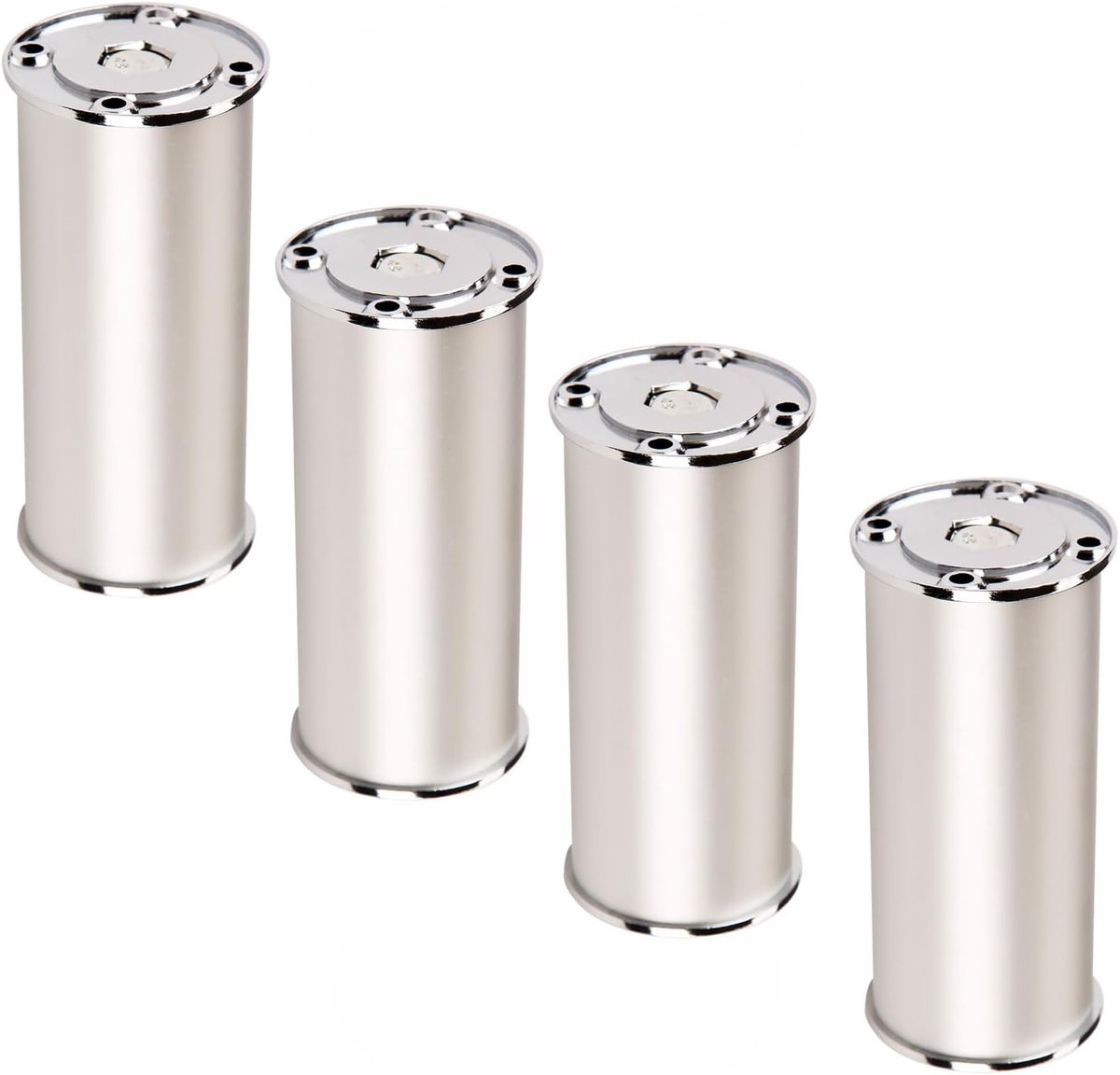 Set van 4 verstelbare meubelpoten - Aluminium/chroom, hoogte 170 mm, Ø 50 mm
