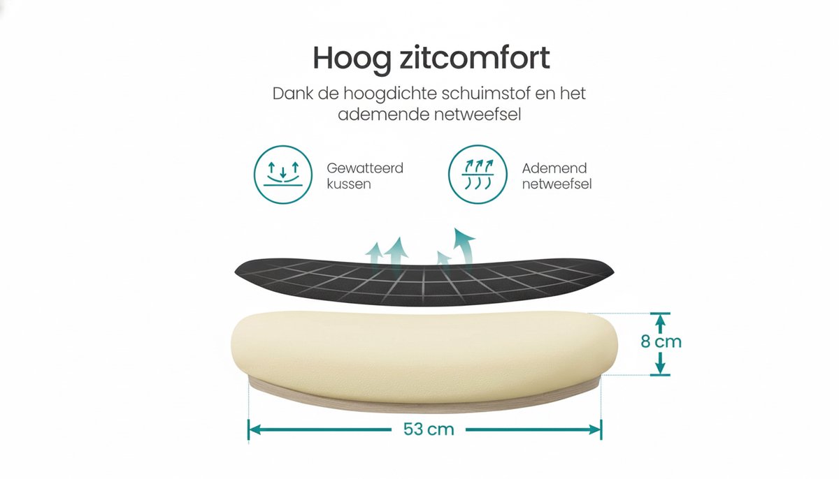 Ergonomische Bureaustoel Casa Velluto ProComfort – Draaistoel 360° met Mesh Rug, Verstelbare Lendensteun en Opklapbare Armleuningen – Comfortabele Computerstoel voor Thuis, Kantoor en Studeren – Zwart