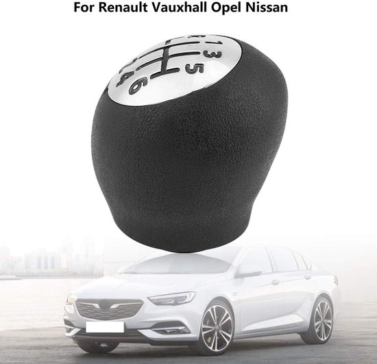 Versnellingspookknop voor Auto met 6 Versnellingen - PVC Zwart/Zilver — afbeelding 3