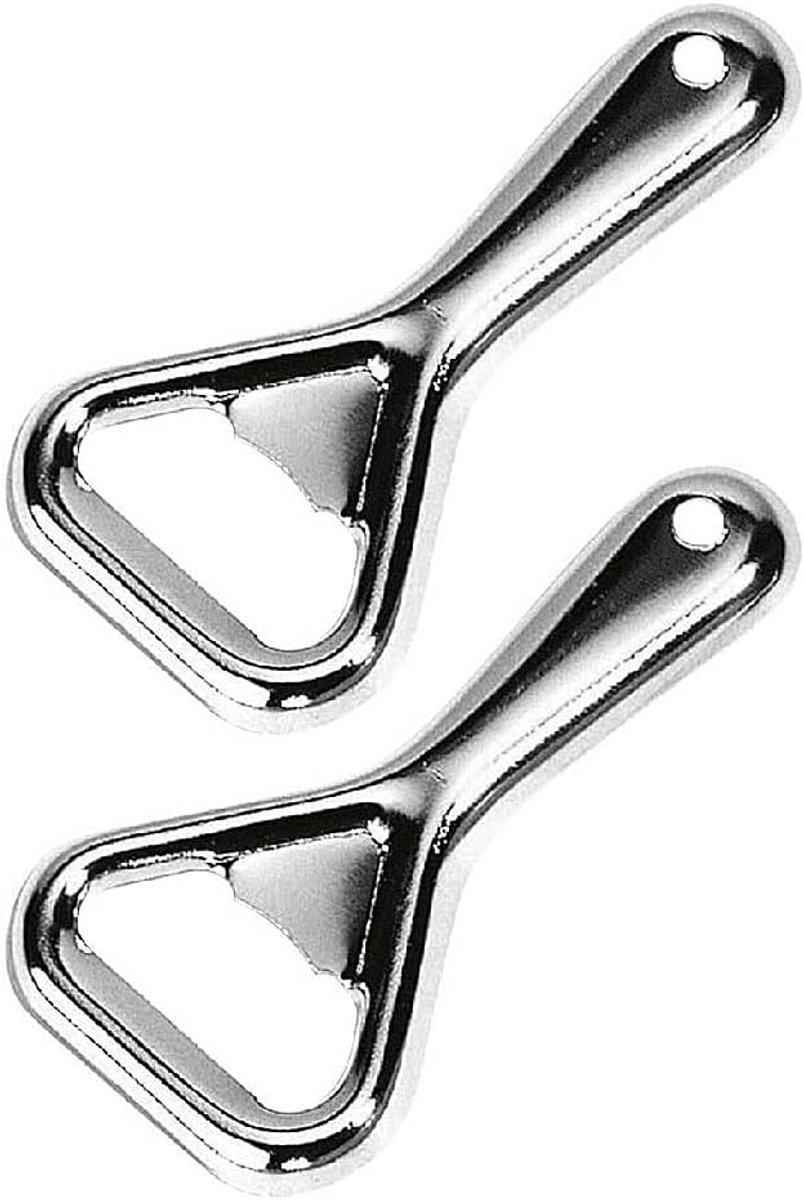 Flesopener van Metaal - 2 Stuks - Staal - Zilver - Compact en Duurzaam