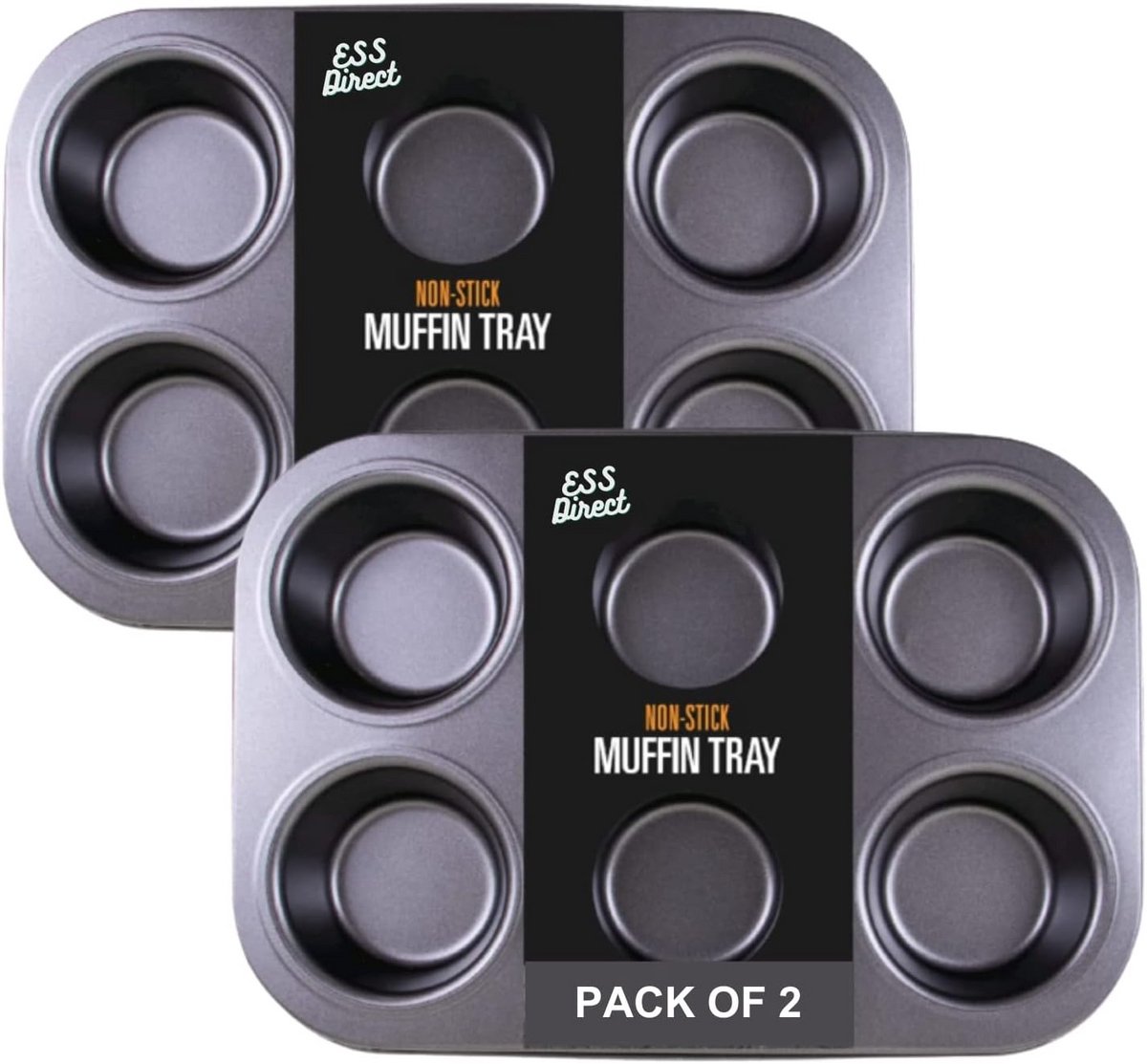 Muffin Blikken Set - 2 Stuks - Antiaanbak Cupcake Tray voor Thuis en Natuurlijk Bakken