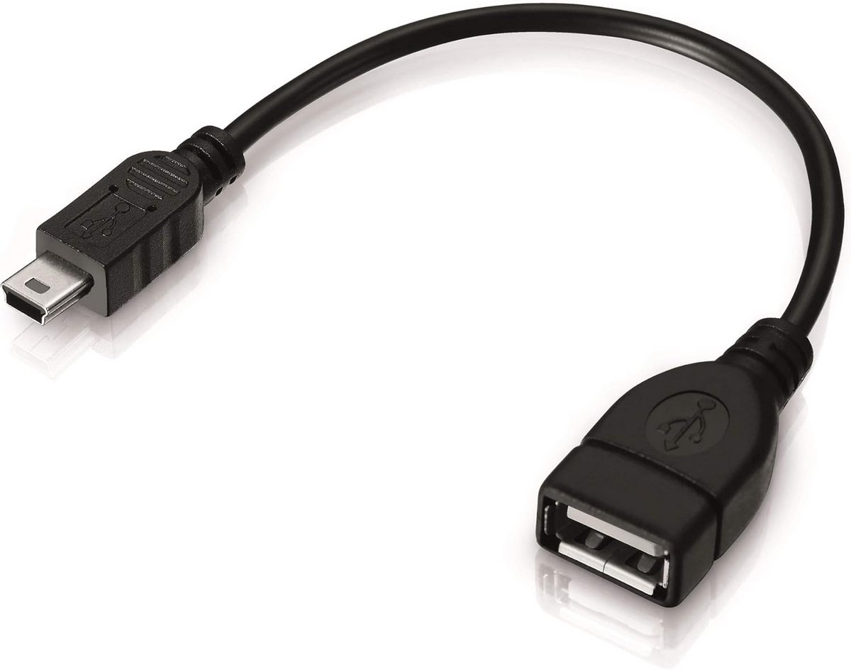 OTG-Adapterkabel Mini-USB naar USB-Bus Type A voor Autoradio en Navigatiesystemen