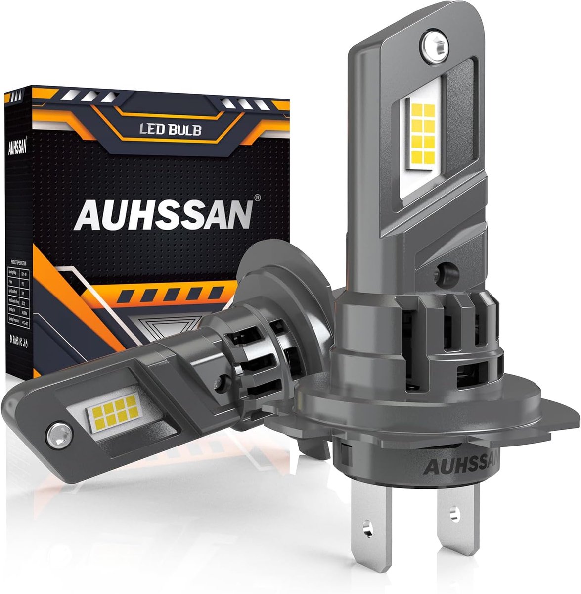 LED H7-autolampen - 80 W, 16.000 lm, 6500 K, uiterst helder, plug-and-play, halogeen vervanglampen (2 stuks)