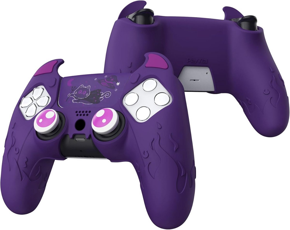 Silicone Tomahawk Cover voor PS5 Controller met Duim Grip Caps en Touch Pad Sticker - Antislip Beschermhoes