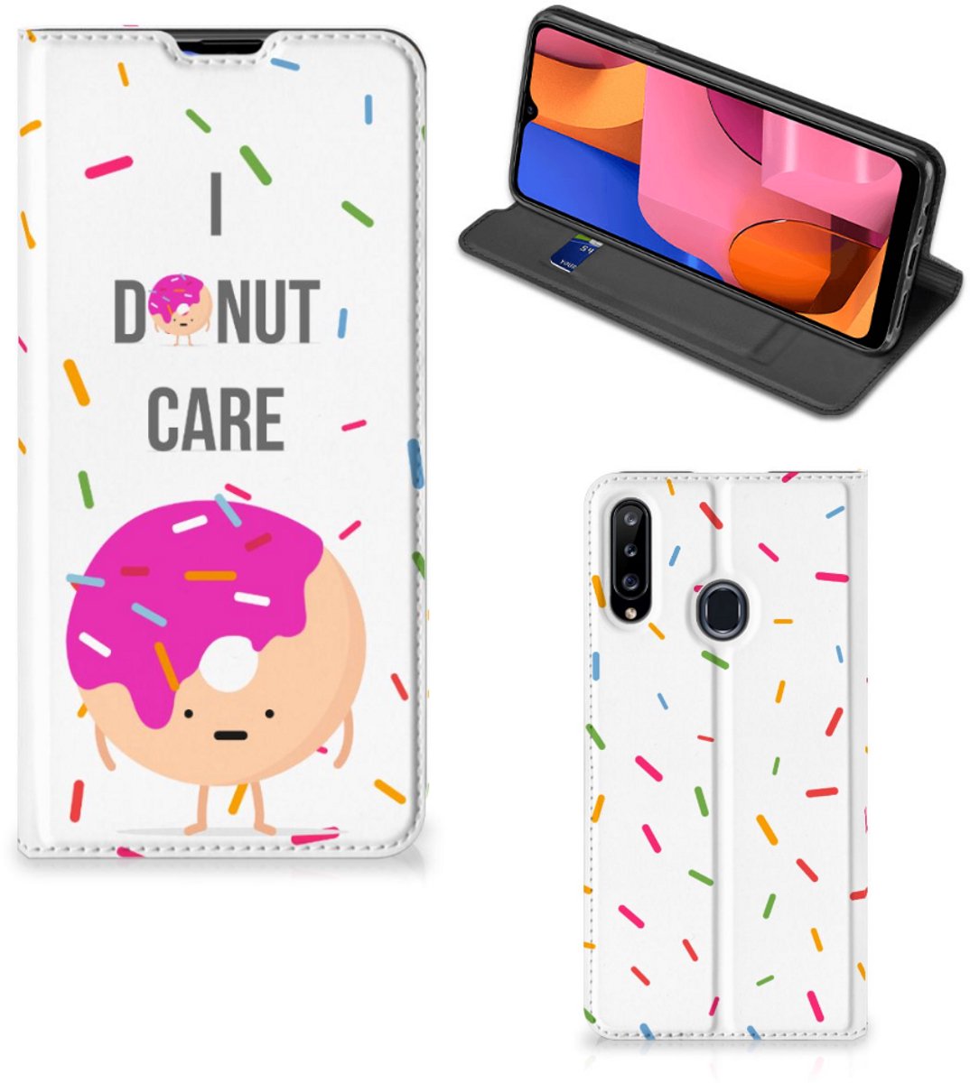 Samsung Galaxy A20s Flip Style Cover Donut Roze