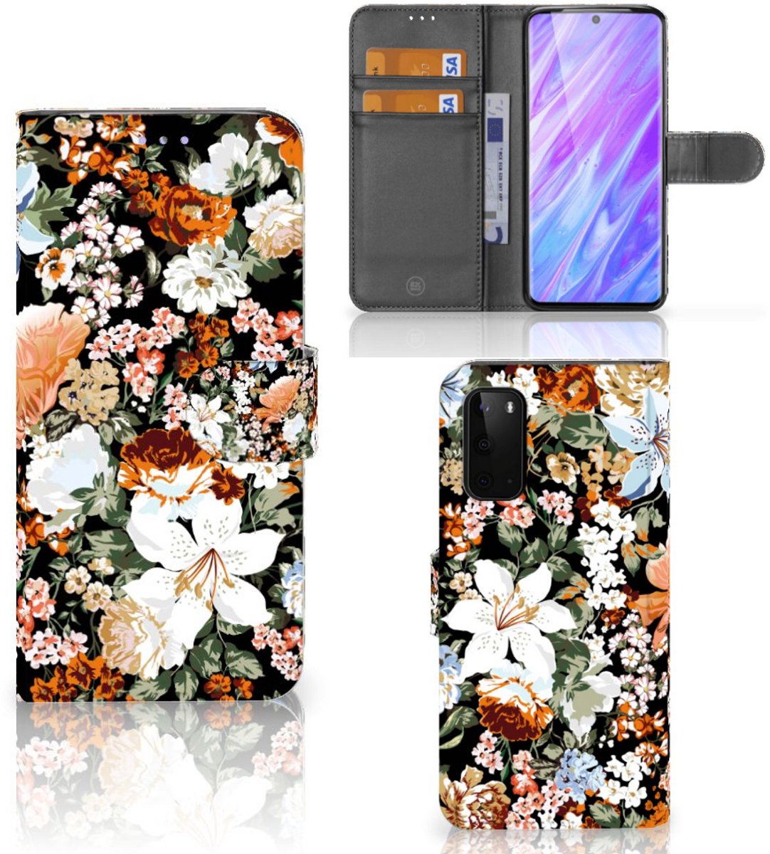 Hoesje voor Samsung Galaxy S20 Dark Flowers