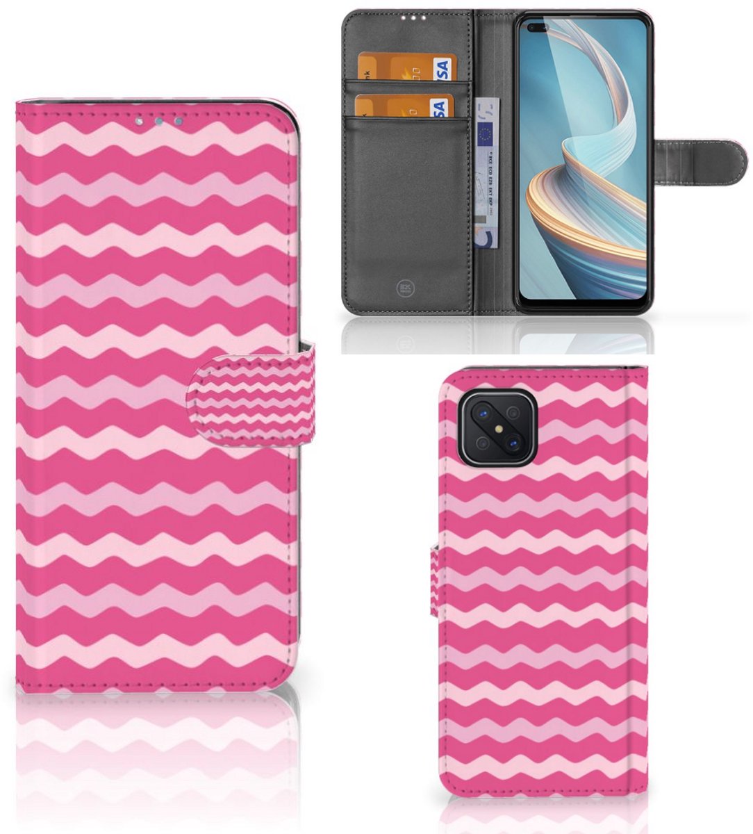 OPPO Reno4 Z Telefoon Hoesje Waves Pink