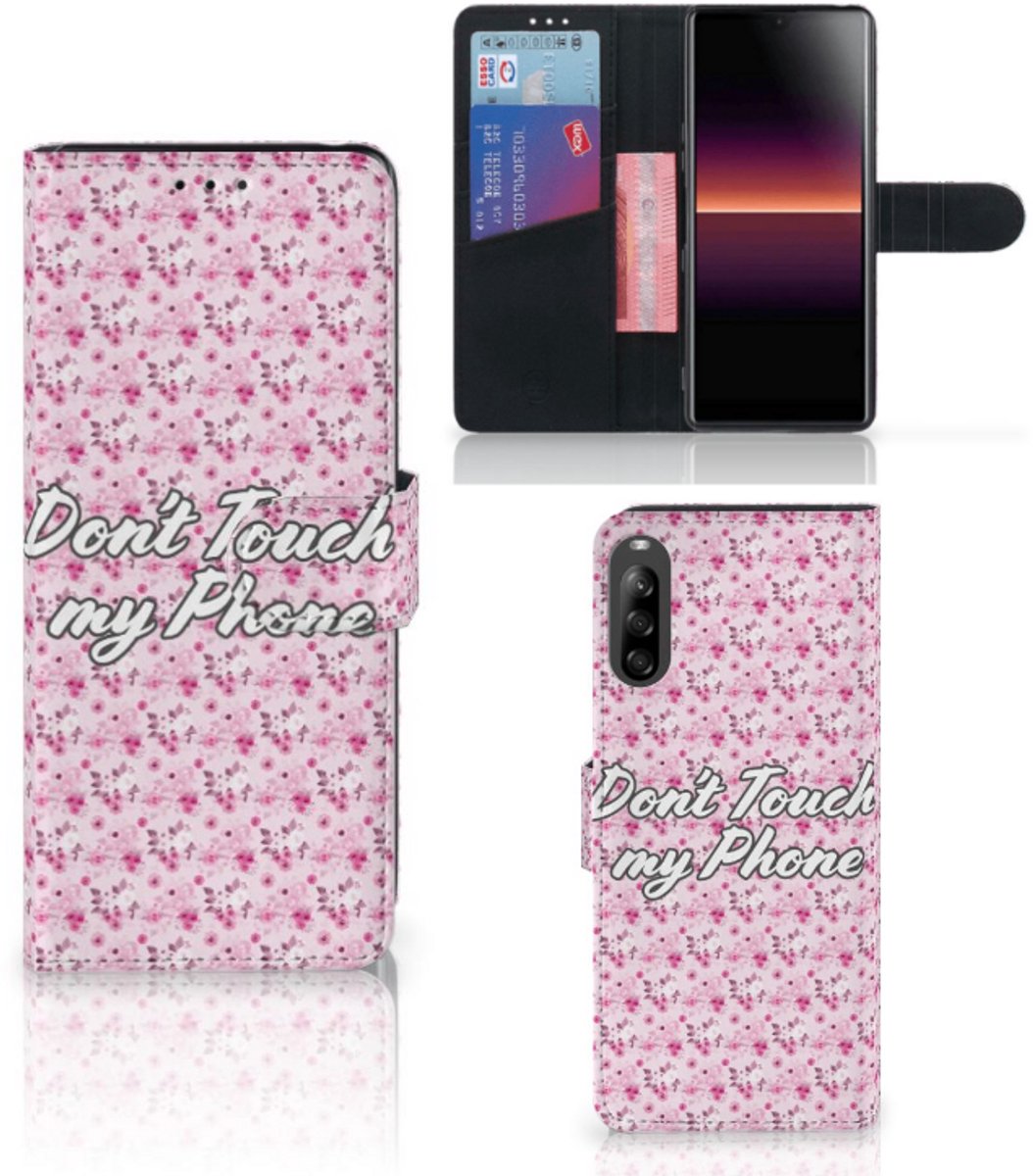 Sony Xperia L4 Portemonnee Hoesje Flowers Pink DTMP