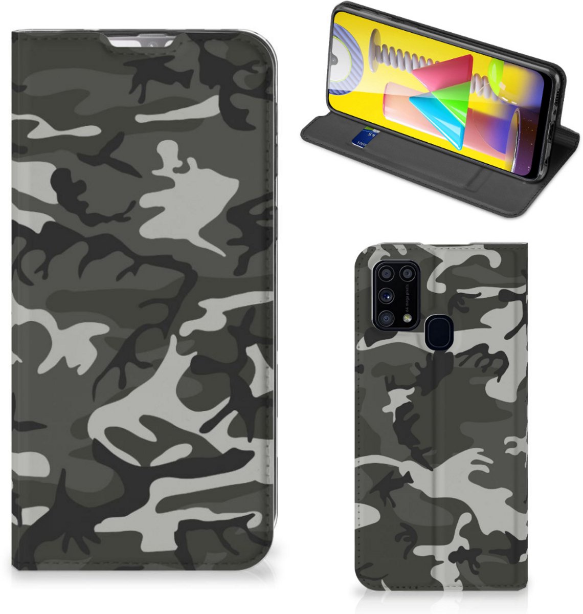 Samsung Galaxy M31 Hoesje met Magneet Army Light