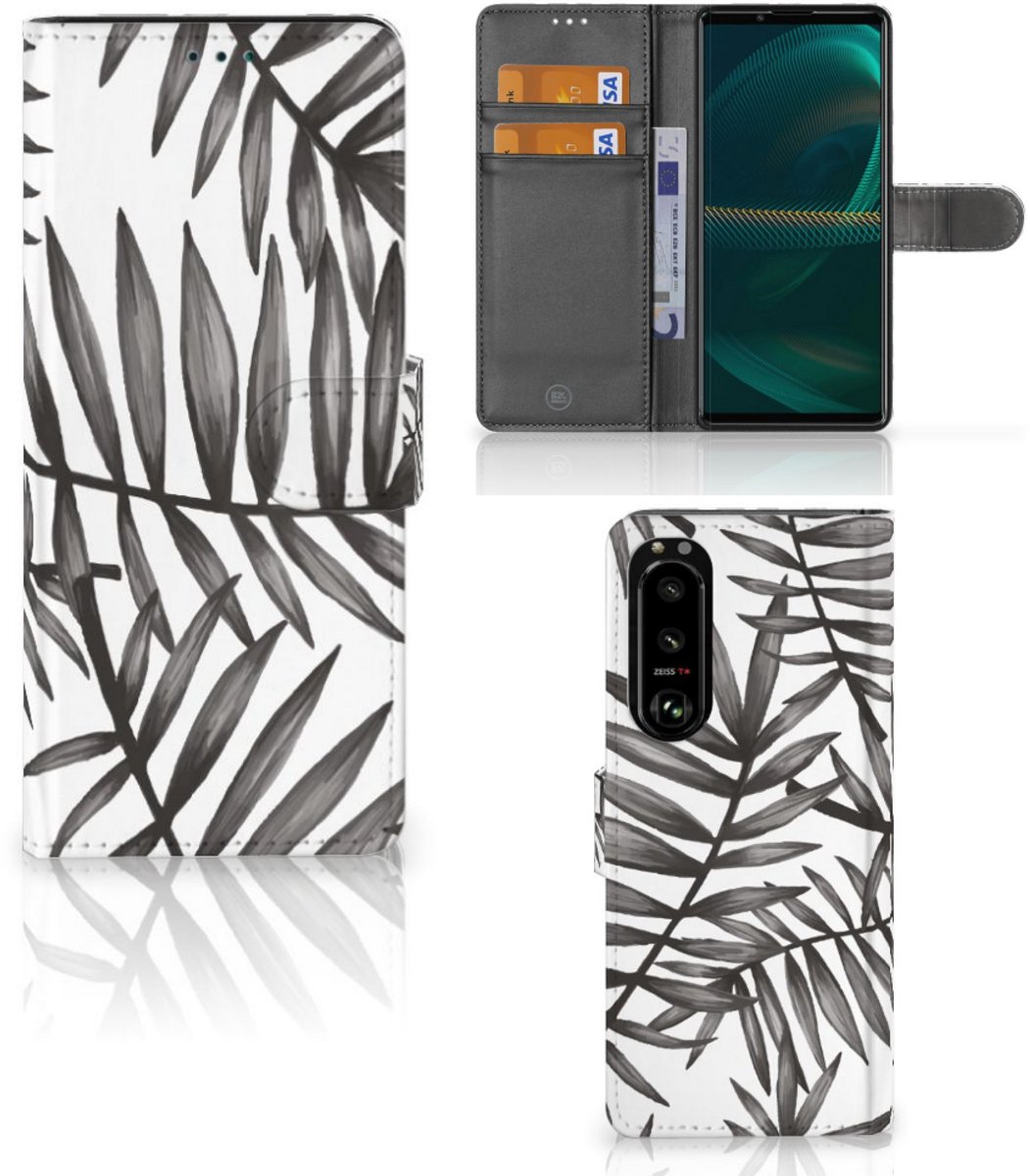 Sony Xperia 5III Hoesje Leaves Grey