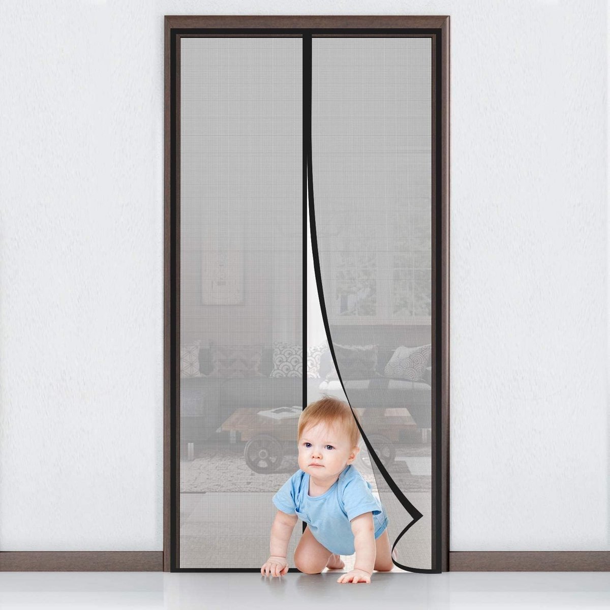 MYCARBON Fly Curtain Door with Magnet Insect Door for Balcony Door 140 x 240 cm - Adhesive without Drilling, Suitable for Keller Door, Living Room, Sliding Door, Patio Door