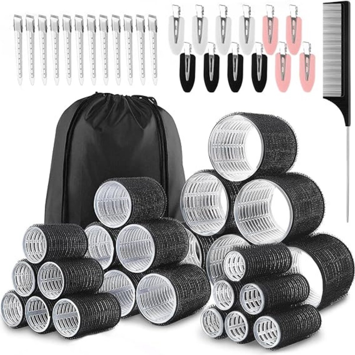 DYNA® Krulset – Krulset Rollers – Haar Kruller – Zwart - 23cm x 15cm x 7cm