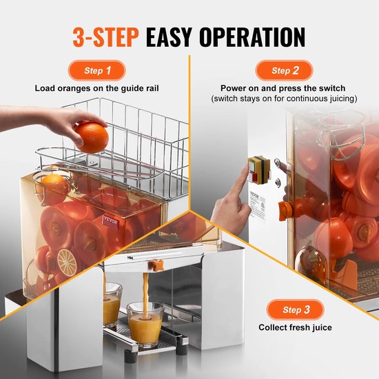 DIMICO - Sinaasappelpers elektrisch - Sapcentrifuge - Citruspers - Juicer - Juice machine - Filterdoos- 20stuks per keer - 4 assen — afbeelding 4