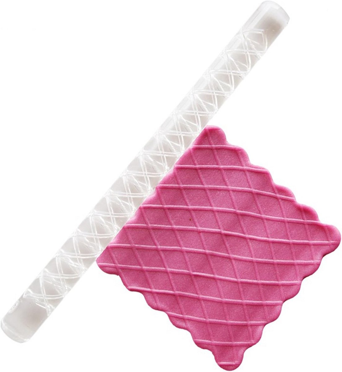Transparante Embossing Rolling Pin - Acryl Fondant Deegroller voor Taartdecoratie
