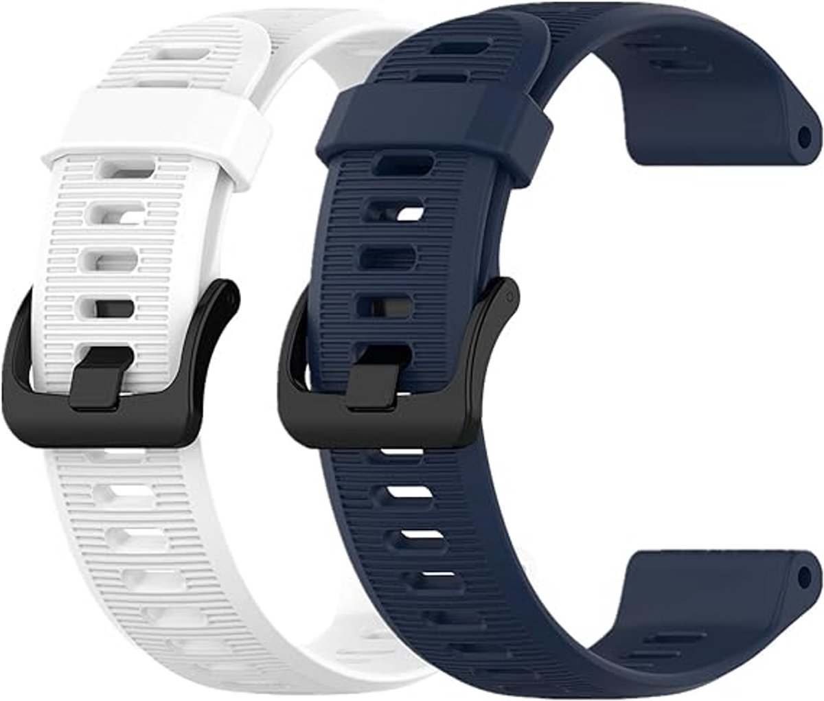 2 stuks silicone watch strap geschikt voor Garmin Forerunner 945-Forerunner 935 Band, Silicone Replacement Strap geschikt voor Garmin Fenix 6-Approach S60,Sports watch strap,Wit + Marineblauw