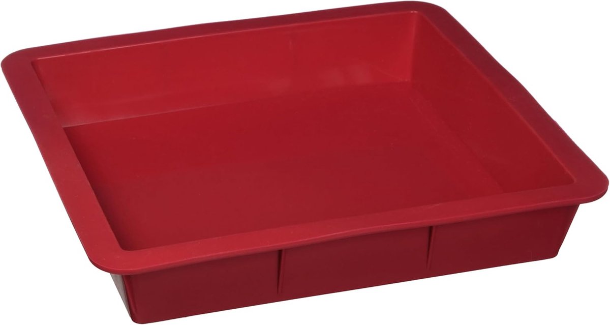 Bakvorm vierkant van silicone in het rood