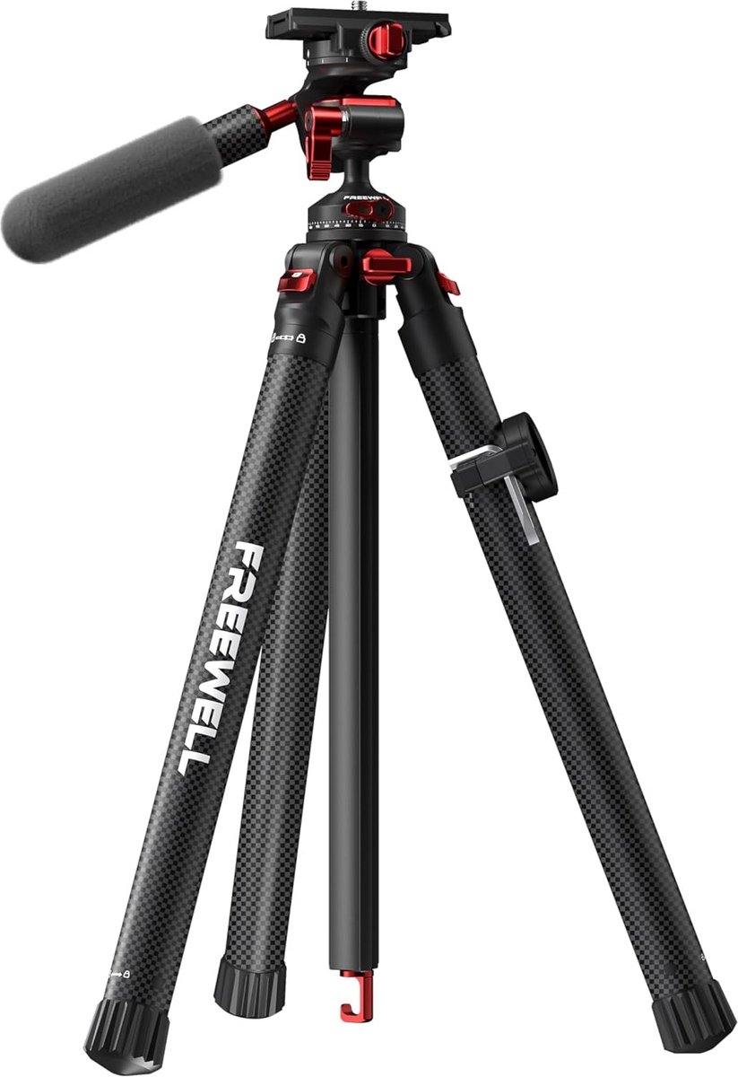 Echt Reisstatief van Carbon Fiber met 360° Balhoofd voor Camera's en Smartphones