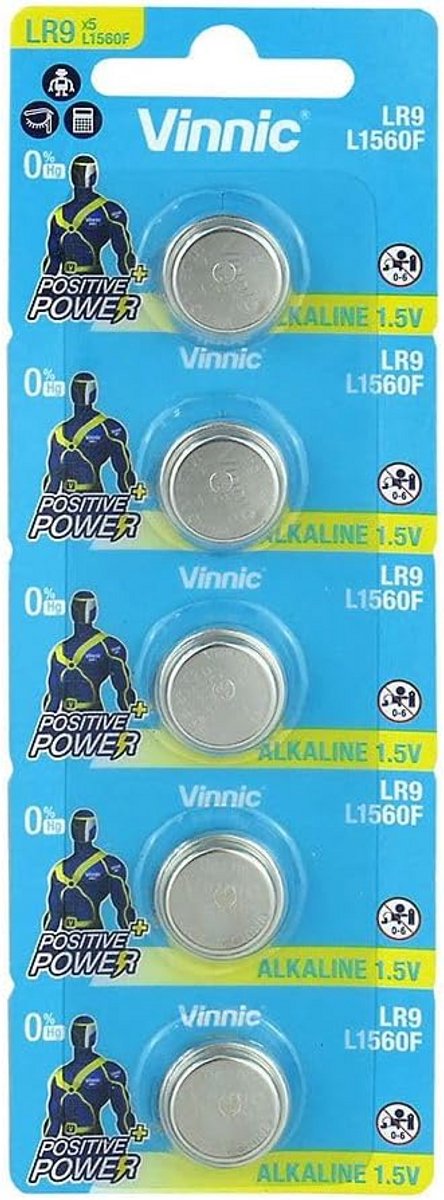 Alkalinebatterijen 1,5V 625 - 5 Stuks Blisterkaarten