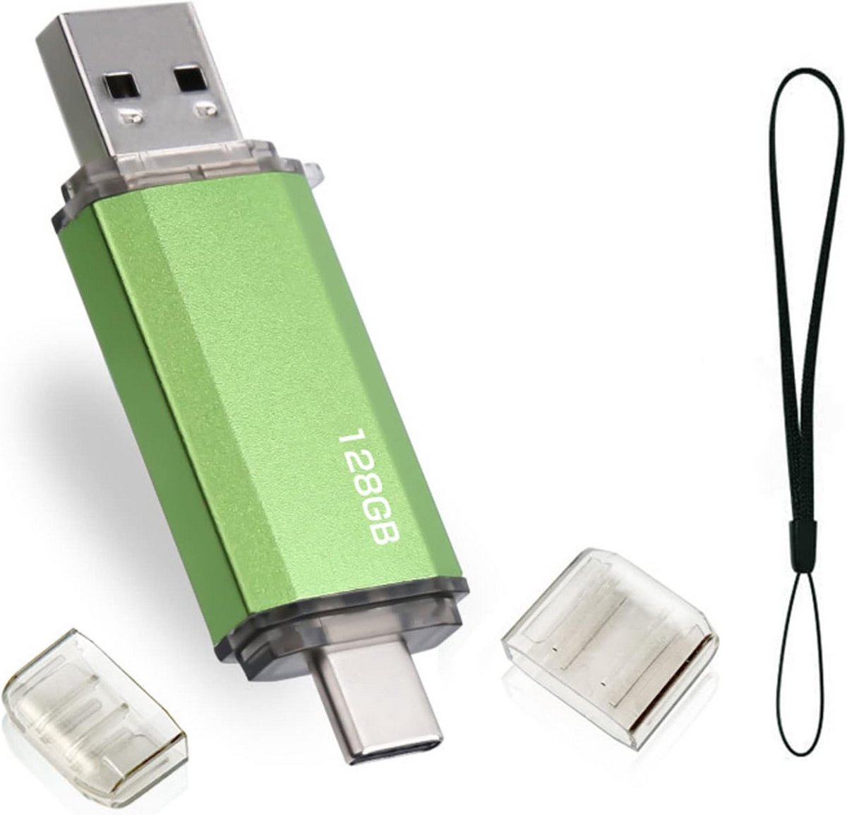 USB-stick 128 GB 2-in-1 Type C - Geheugenstick voor Android, PC, Laptop en Tablet