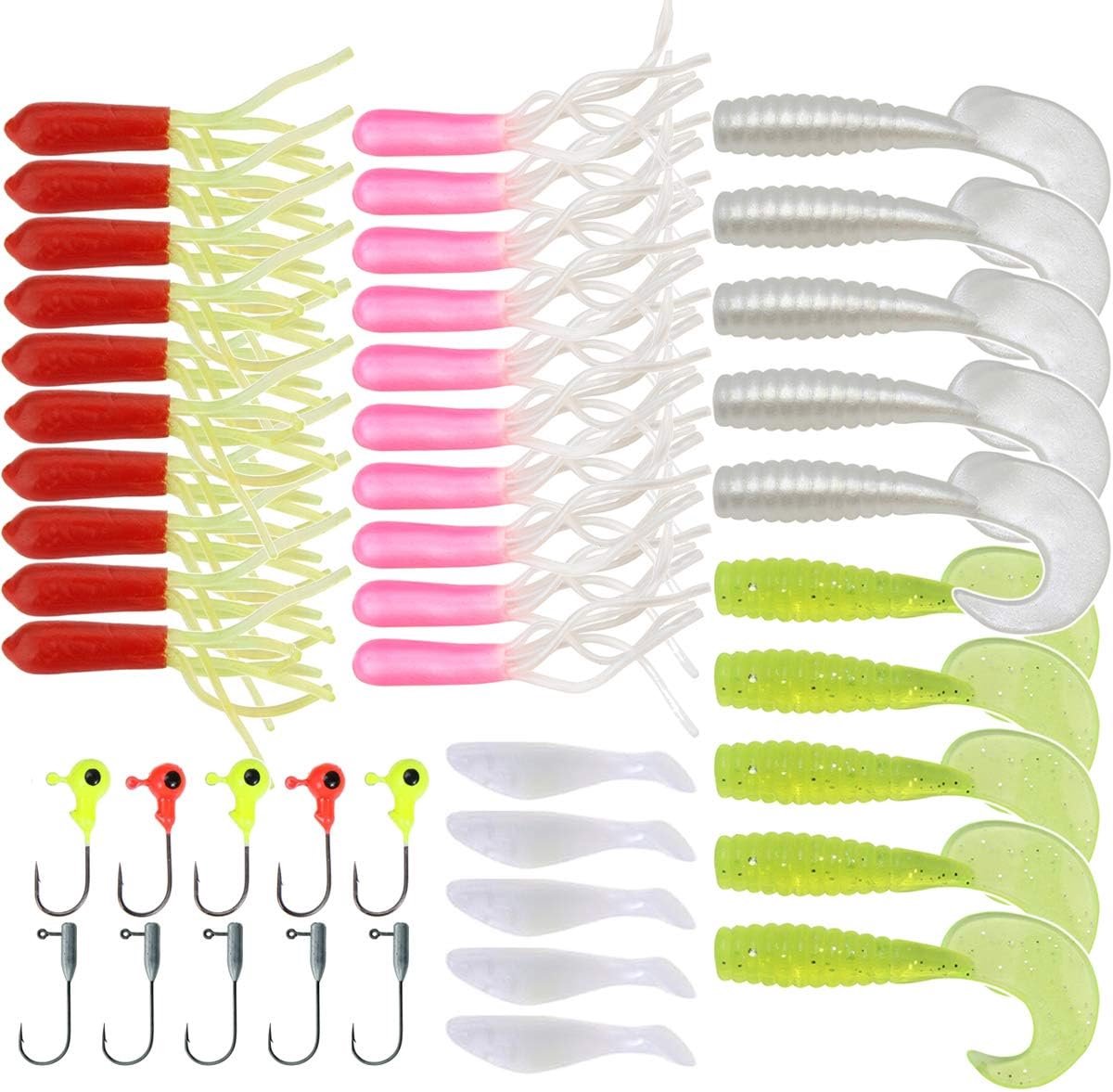 Kunstaas Set voor Vissen met Softbaits en Jigheads - 45-delige Set