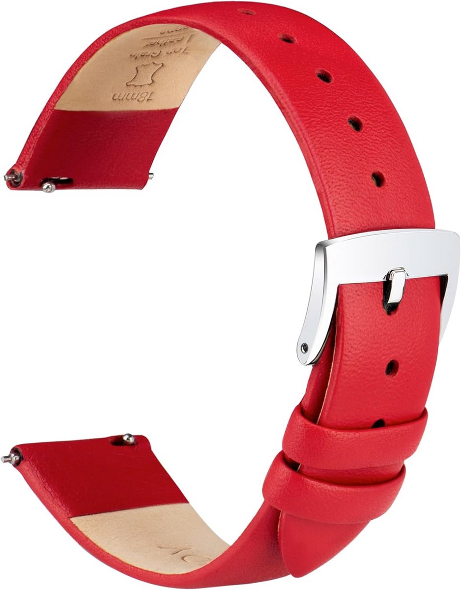 OTTOODY Horlogebandje, van nerfleer, met snelsluiting, voor horloges en smartwatches, uniseks, verkrijgbaar in verschillende kleuren en breedtes, 12 mm, 14 mm, 16 mm, 18 mm, 20 mm, 22 mm