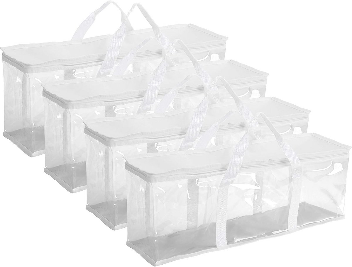 Set van 4 witte dvd-opbergzakken voor 160 dvd's (40 per zak)