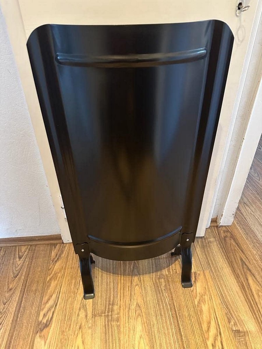 Zwarte oven scherm met voeten 91 x 46 cm moderne hittebescherming